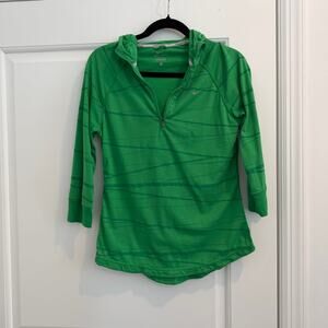 Nike DRI-FIT Green Womens Running Long Sleeve Hoodie Size Large